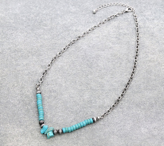 Western Chip Stone Chain Necklace