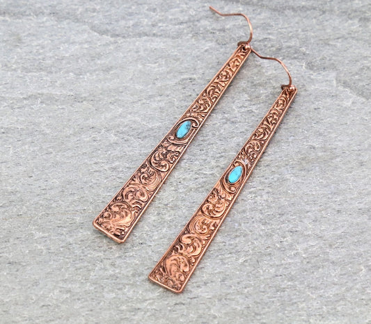 Twisted Wire Stone Stud Earrings