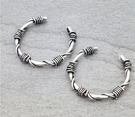 2″ Western Twisted Wire Hoop Earrings