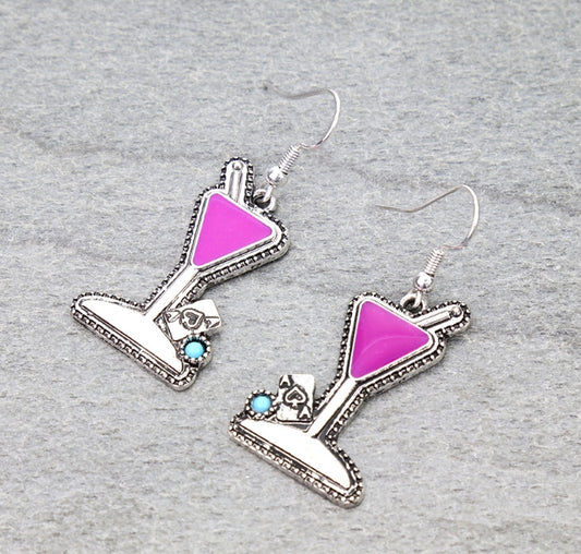 Casino Cocktail Dangle Earrings
