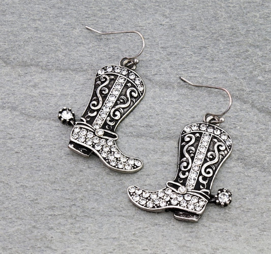 Western Cowboy Boot Dangle Earrings