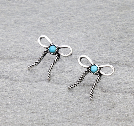 Western Rope TXR Bow Dangle Earrings