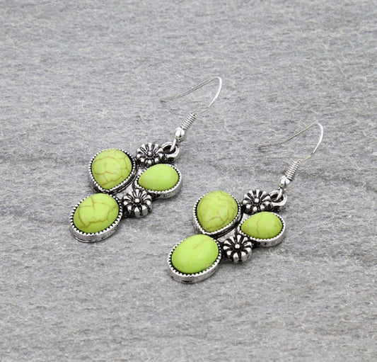 Western Cactus Dangle Earrings