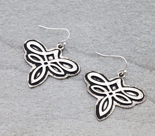 Western Boot Stitch Dangle Earrings