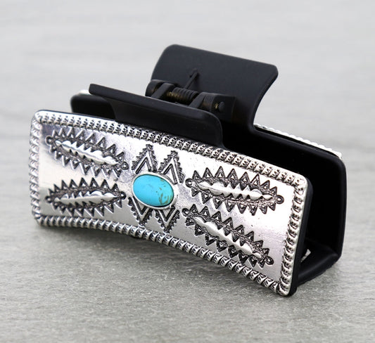 Western Aztec Metal Hair Claw Clip