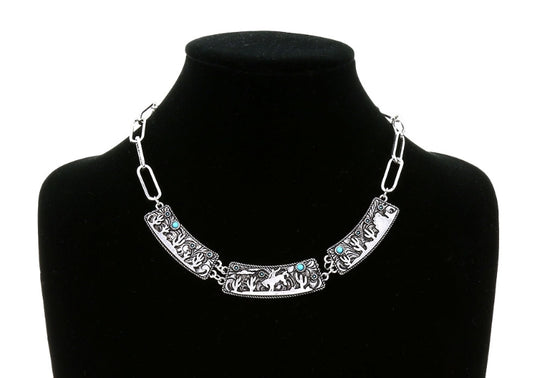 Western Rodeo 3 Plate Necklace