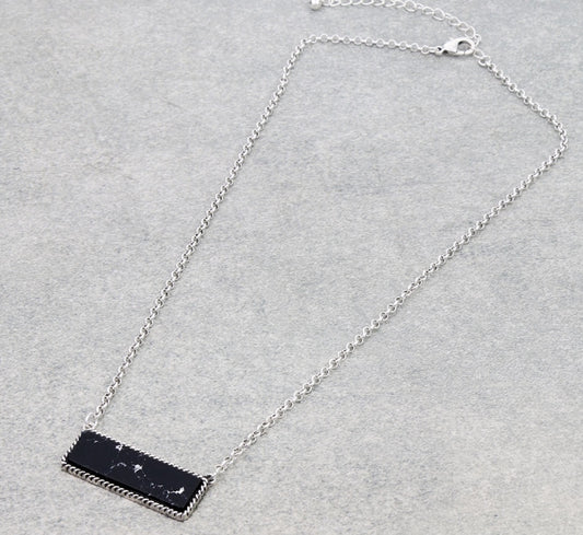 Western Hand Stone Bar Necklace
