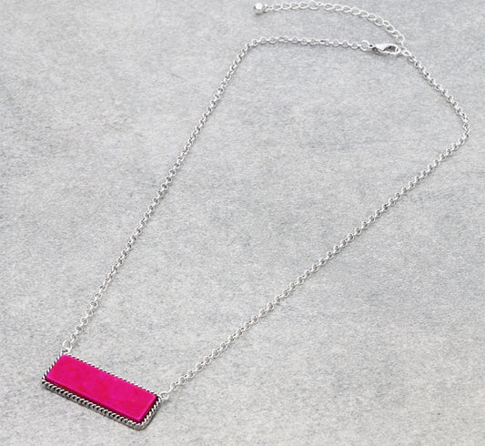 Western Hand Stone Bar Necklace