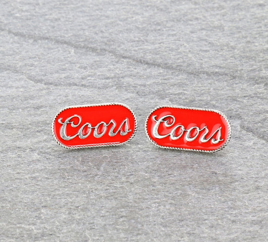 Epoxy Beer Plate Stud Earrings