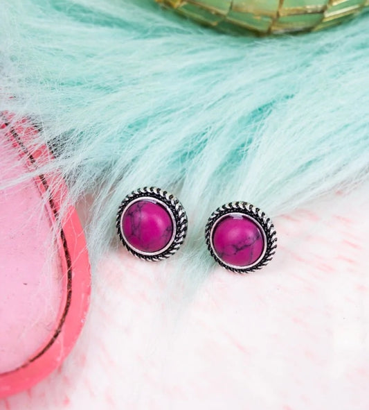Fuchsia Juliet Stud Earrings
