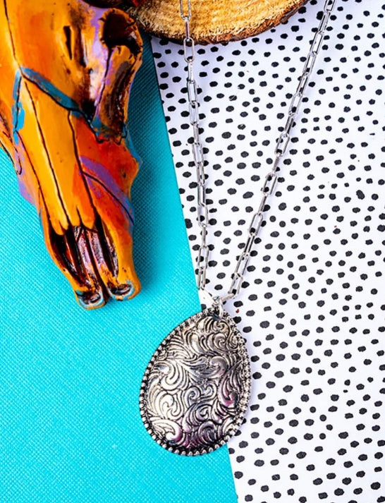 Taylor Teardrop Silvertone Necklace