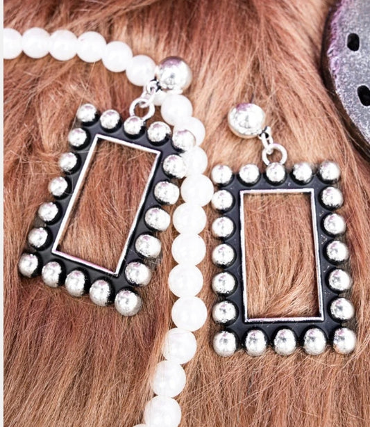 Makenna Silvertone Studded Earrings