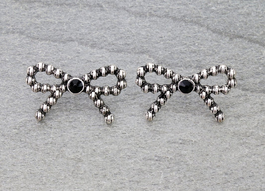 3D Ball TXR Ribbon Stud Earrings