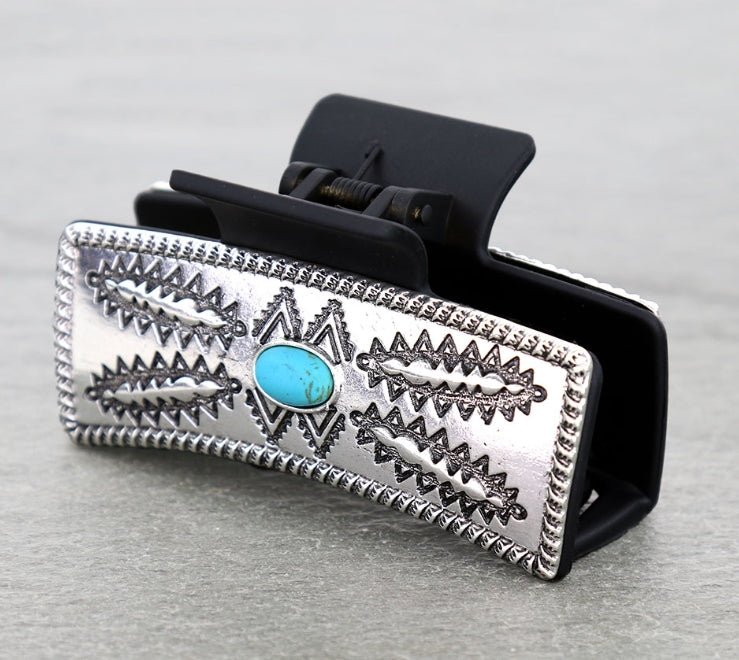 Western Aztec Metal Hair Claw Clip