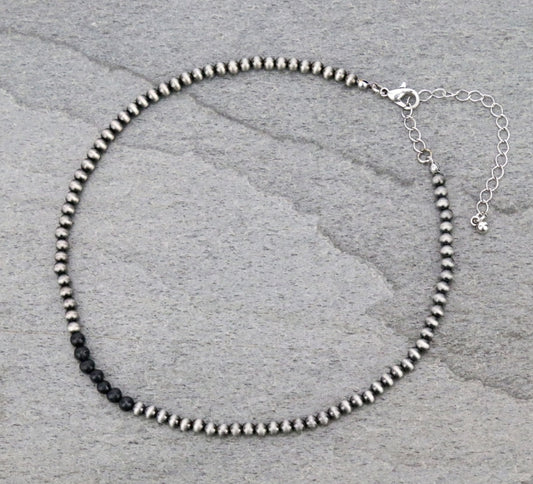 4mm Navajo Style Pearl Choker Necklace