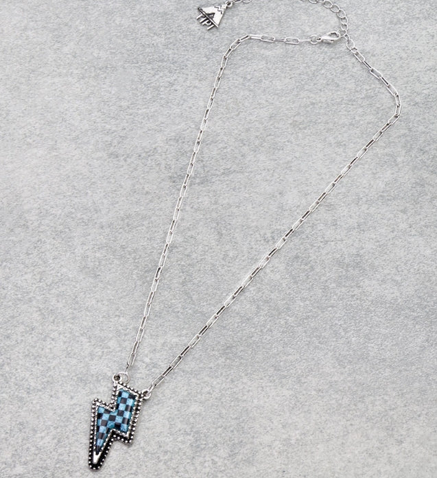 Checker Pattern Thunder Necklace