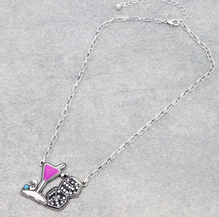 Casino Cocktail Chain Necklace