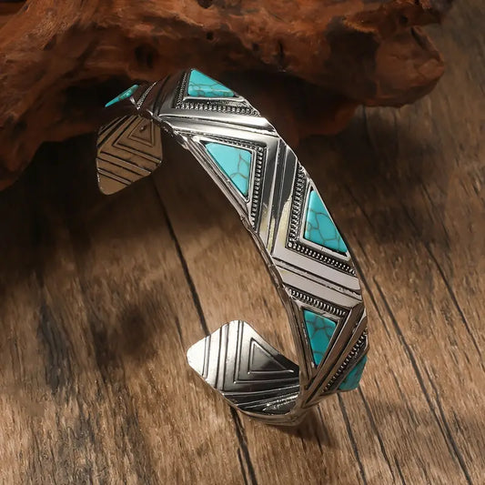 Turquoise Triangle Cuff Bracelet