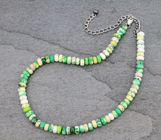 16″ Long, Light Tone Natural Stone Necklace