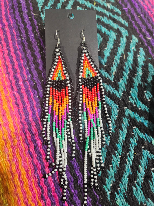Multicolored Seed Bead Earrings