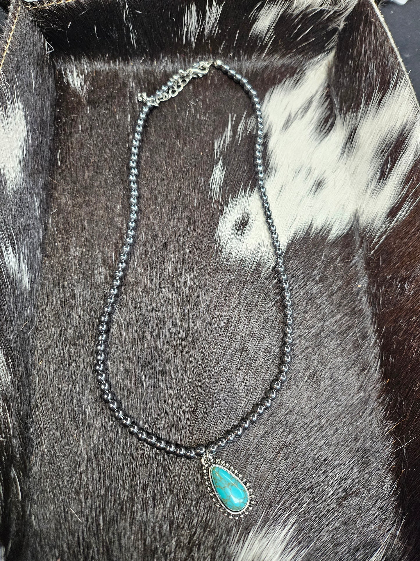 Navajo Necklace and Teardrop Charm