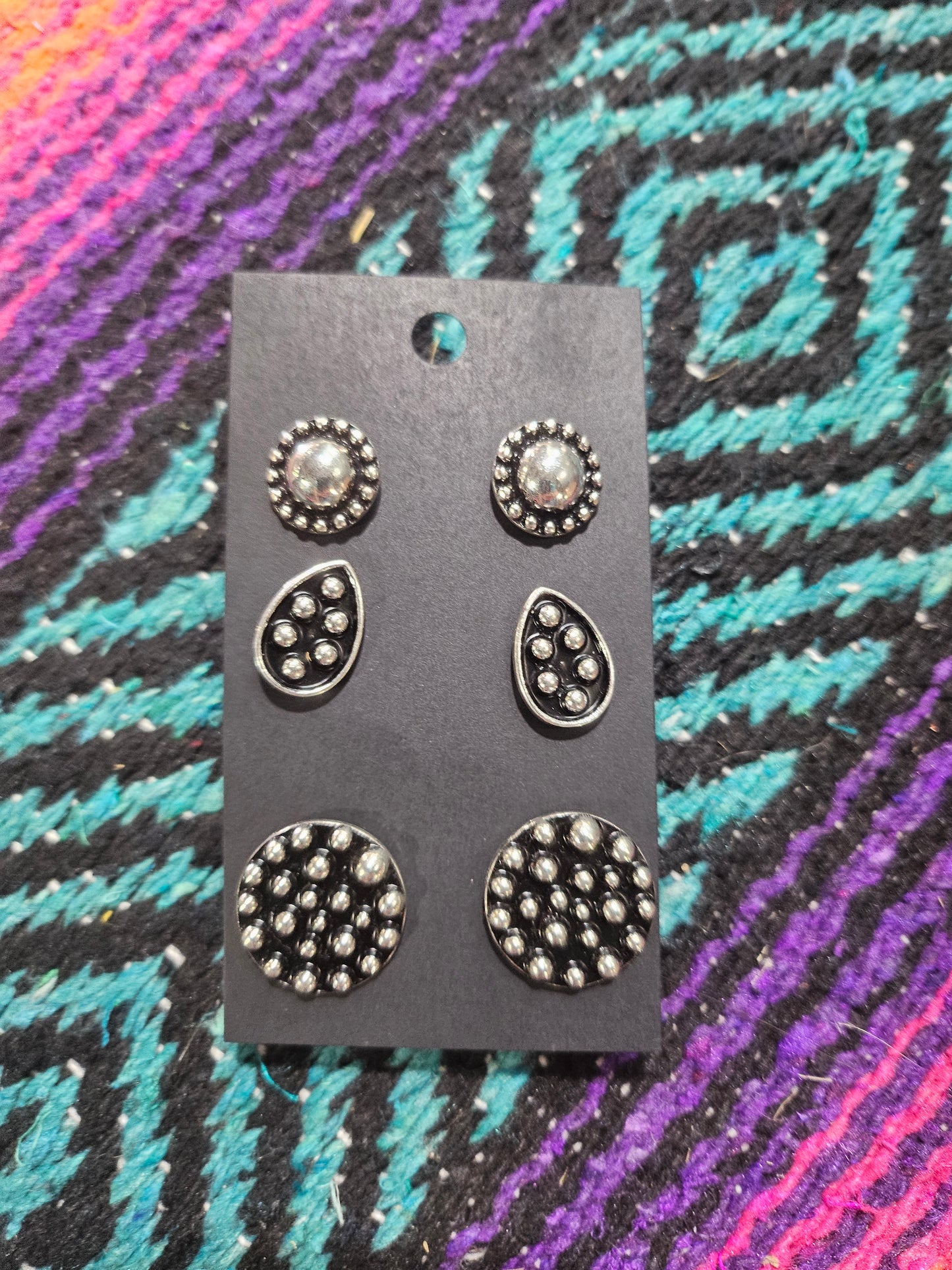 3 Pair Western Style Mix Earring Set