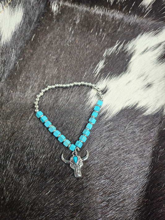 Turquoise Bracelet Steer Head