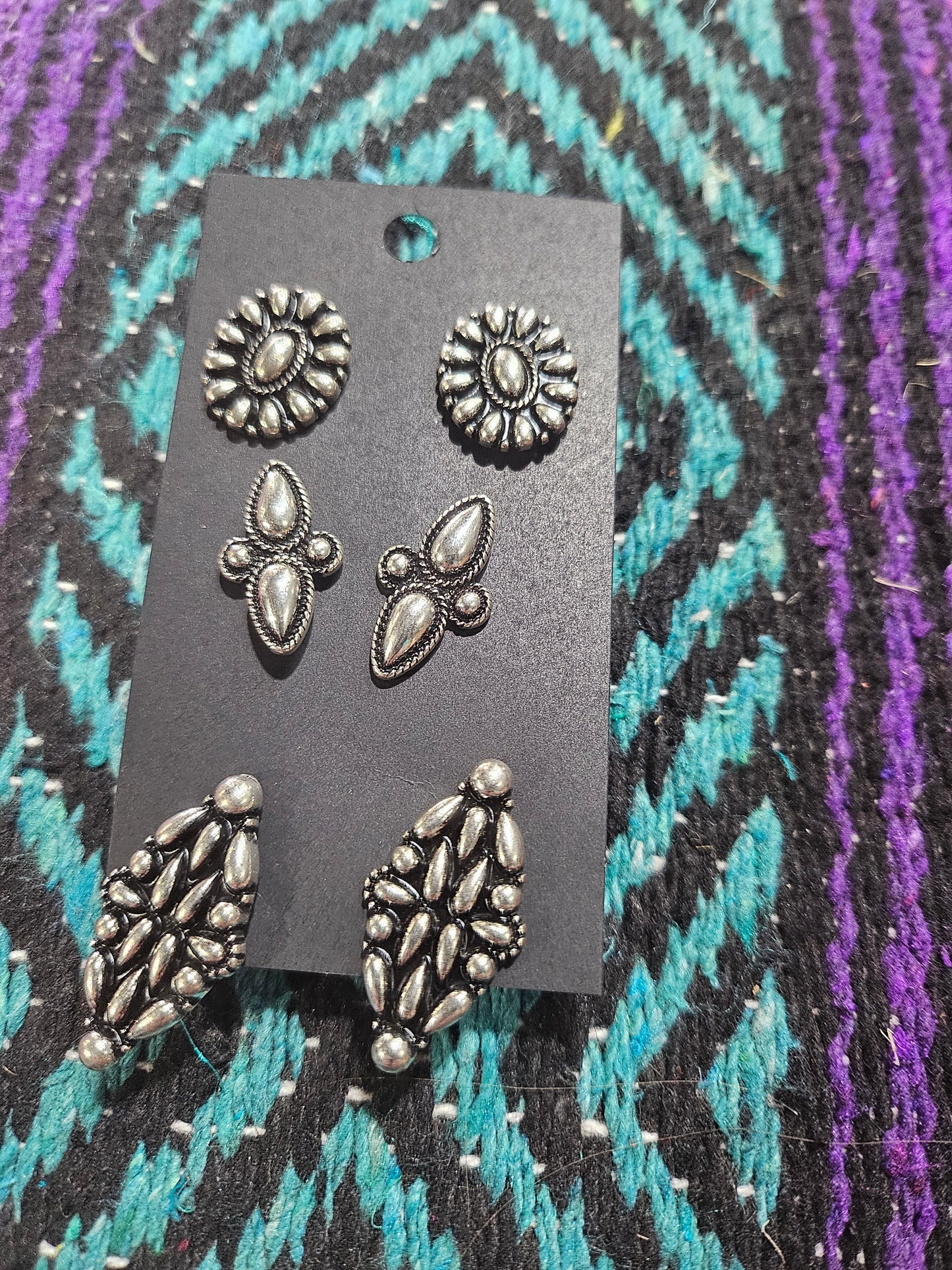 3 Pair Western Style Mix Earring Set