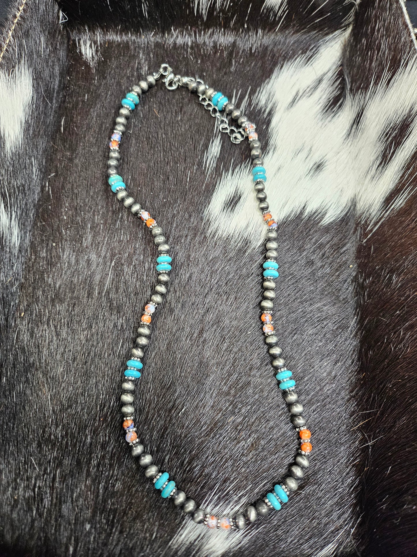 Navajo Necklace with Colored Accent Beads