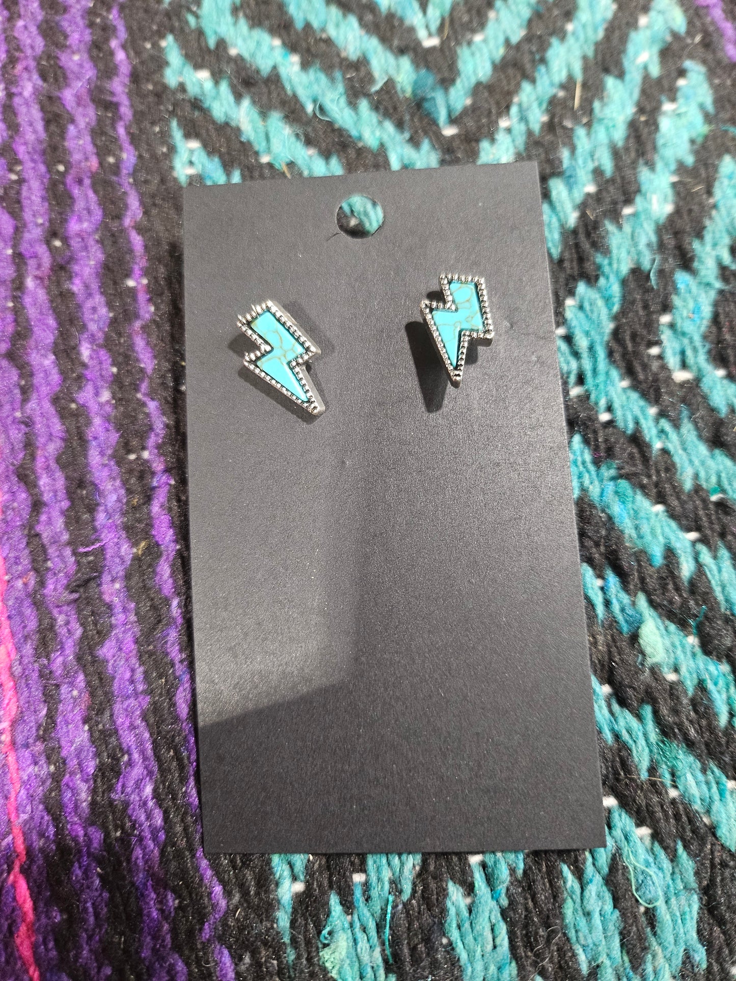 Turquoise Lightning Bolt Earrings
