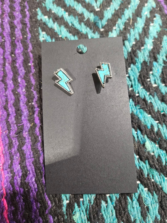 Turquoise Lightning Bolt Earrings