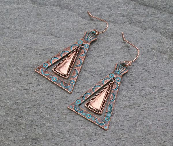Native American Style Tipi Dangle Earrings