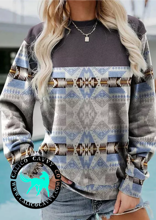 Aztec Pullover Sweatshirt