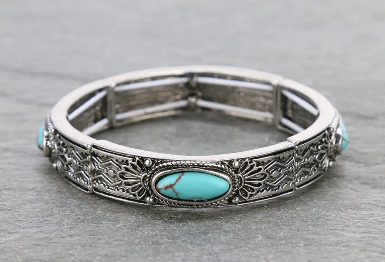 Western Style Stone Stretch Bracelet