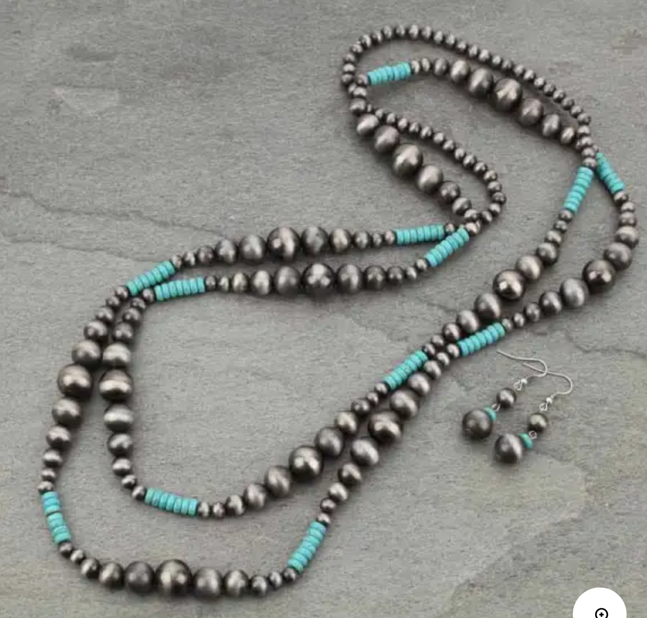 60″ Navajo Style Pearl Necklace Set