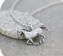 Western Running Horse Stone Necklace