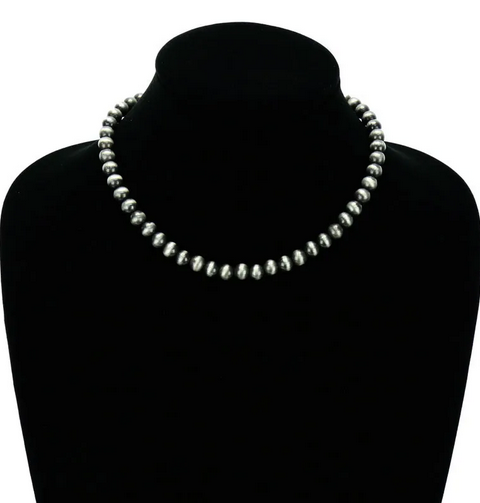 8mm Navajo Style Pearl Necklace