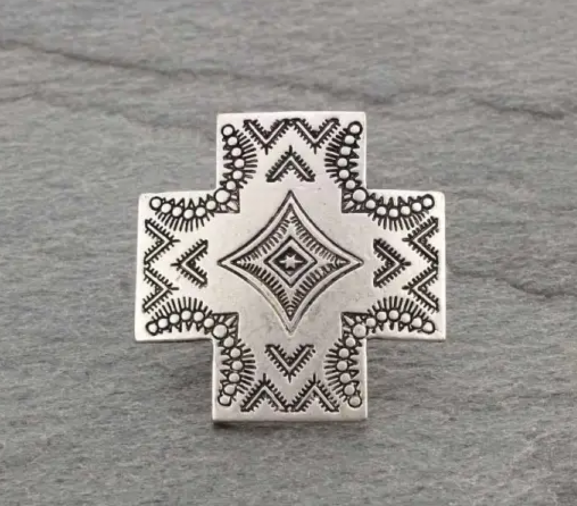 Big Aztec Ring with Double Band