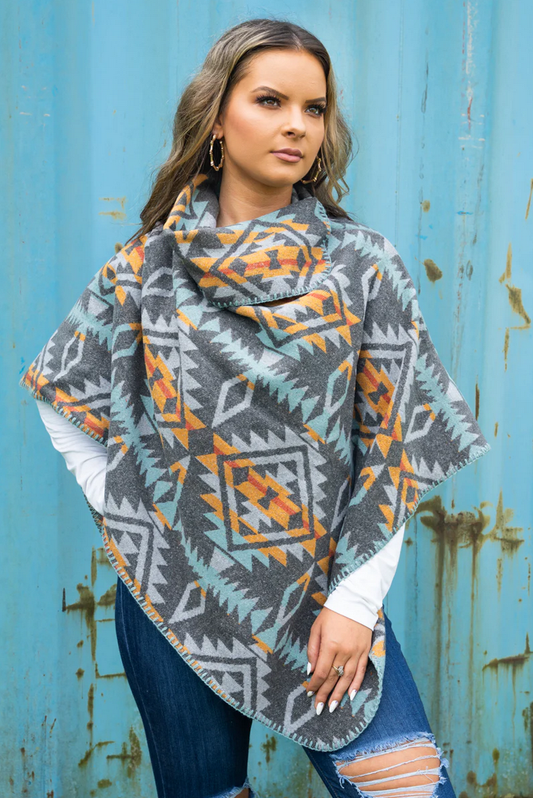 Lake Abilene Poncho, Gray