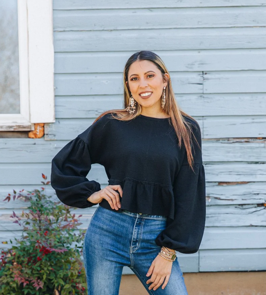 Tiers to My Heart Top in Black