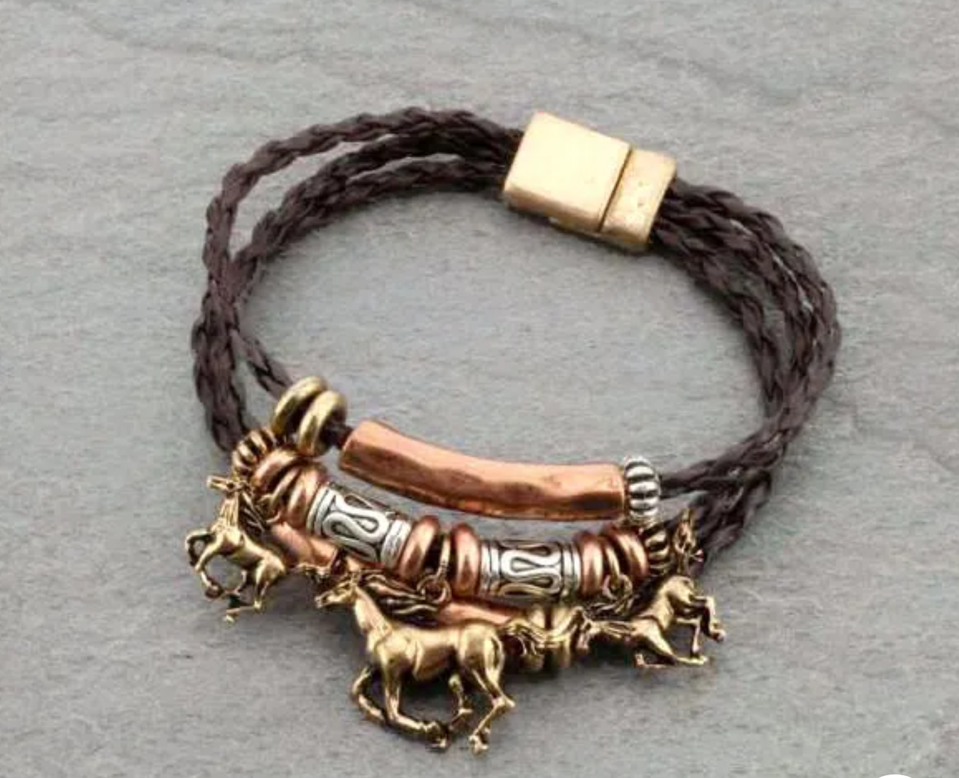 Western Horse Leather Magnetic Bracelet