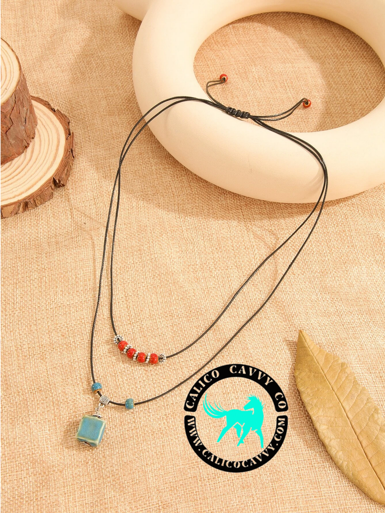 Red and Turquoise Bead Necklace