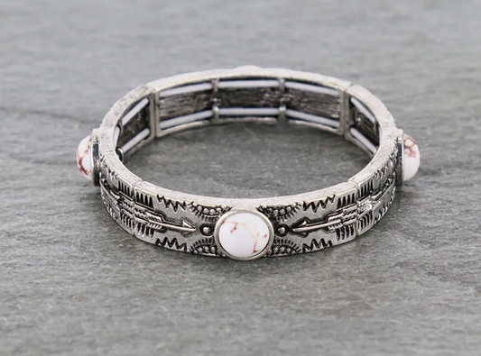 Western Style Stone Stretch Bracelet