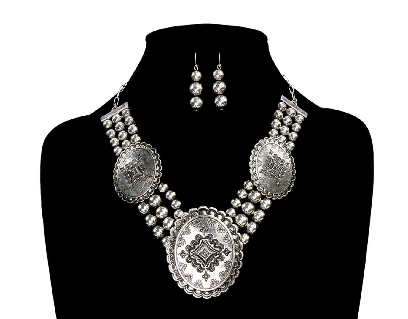 Western CCB with Concho Necklace Set