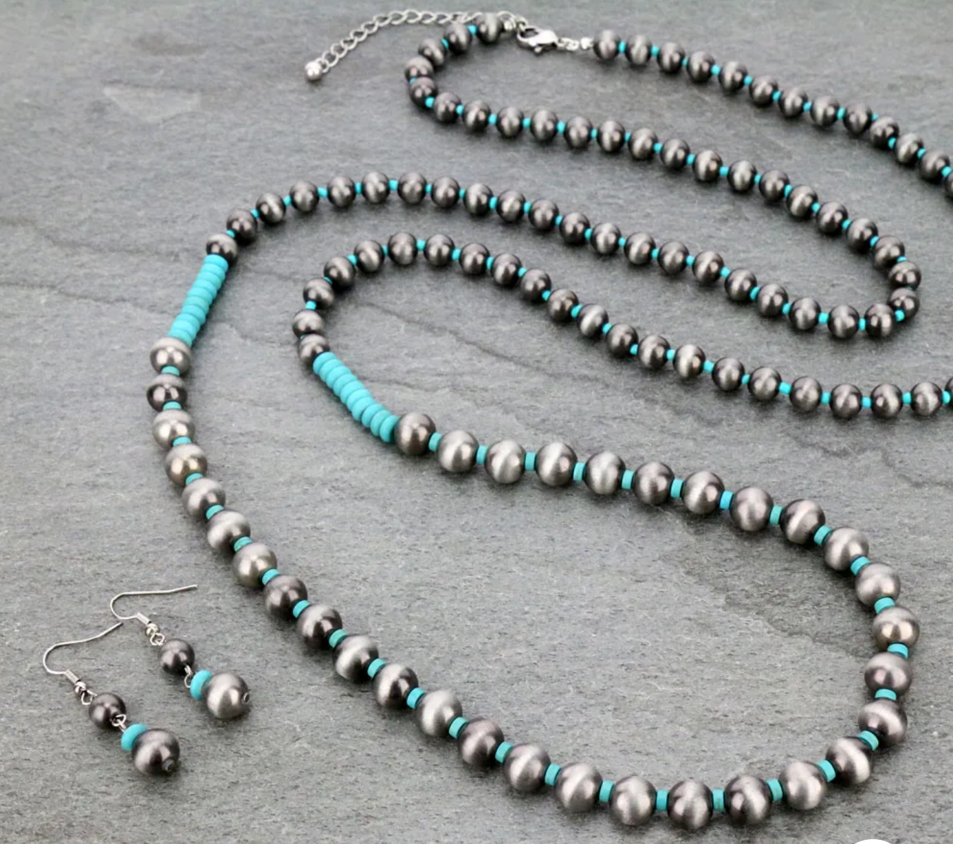 48″ Navajo Style Pearl Necklace Set