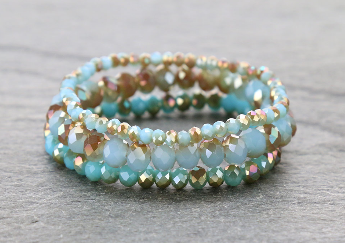 Small Crystal Bead Stackable Stretch Bracelet