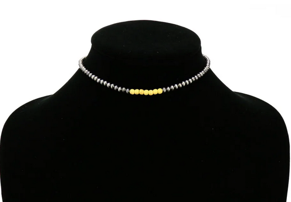 4mm Navajo Style Pearl Choker Necklace