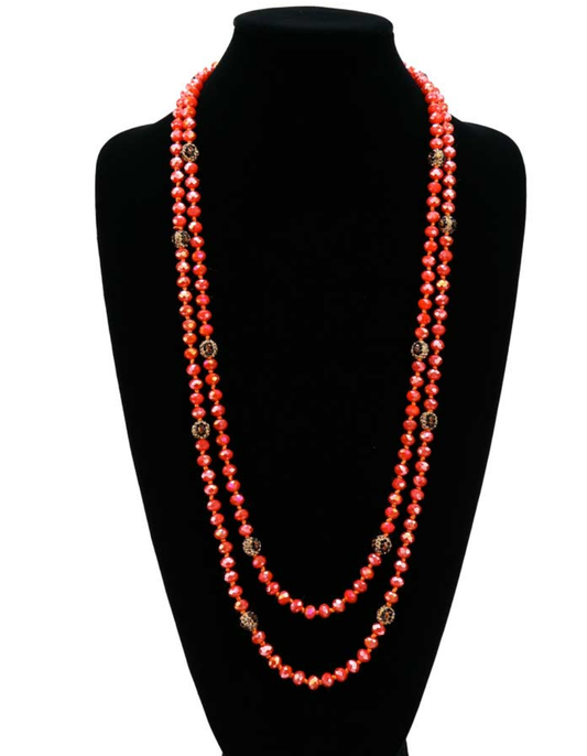 60″ Glass Bead Long Necklace