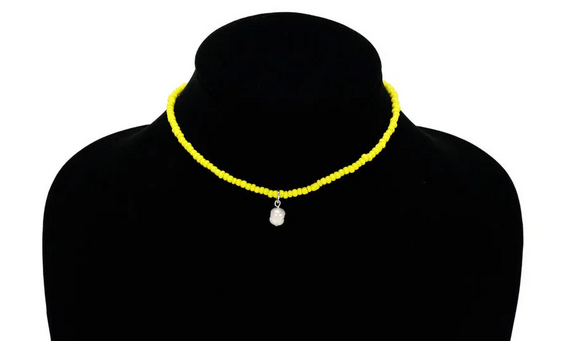 Seed Bead with Freshwater Pearl Pendant Choker