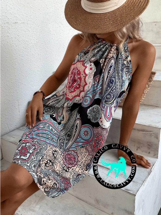 Paisley Print Dress